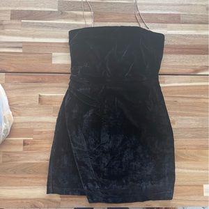 House of Harlow 1960 Velvet Like Rhinestone Wrap Mini Dress